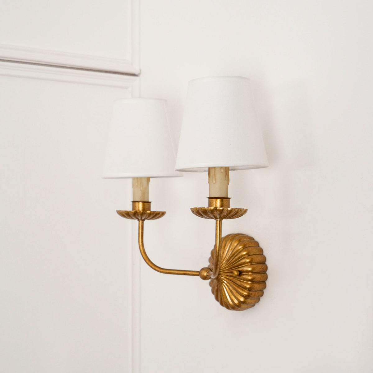 Catina Gold-Leaf Double Wall Sconce