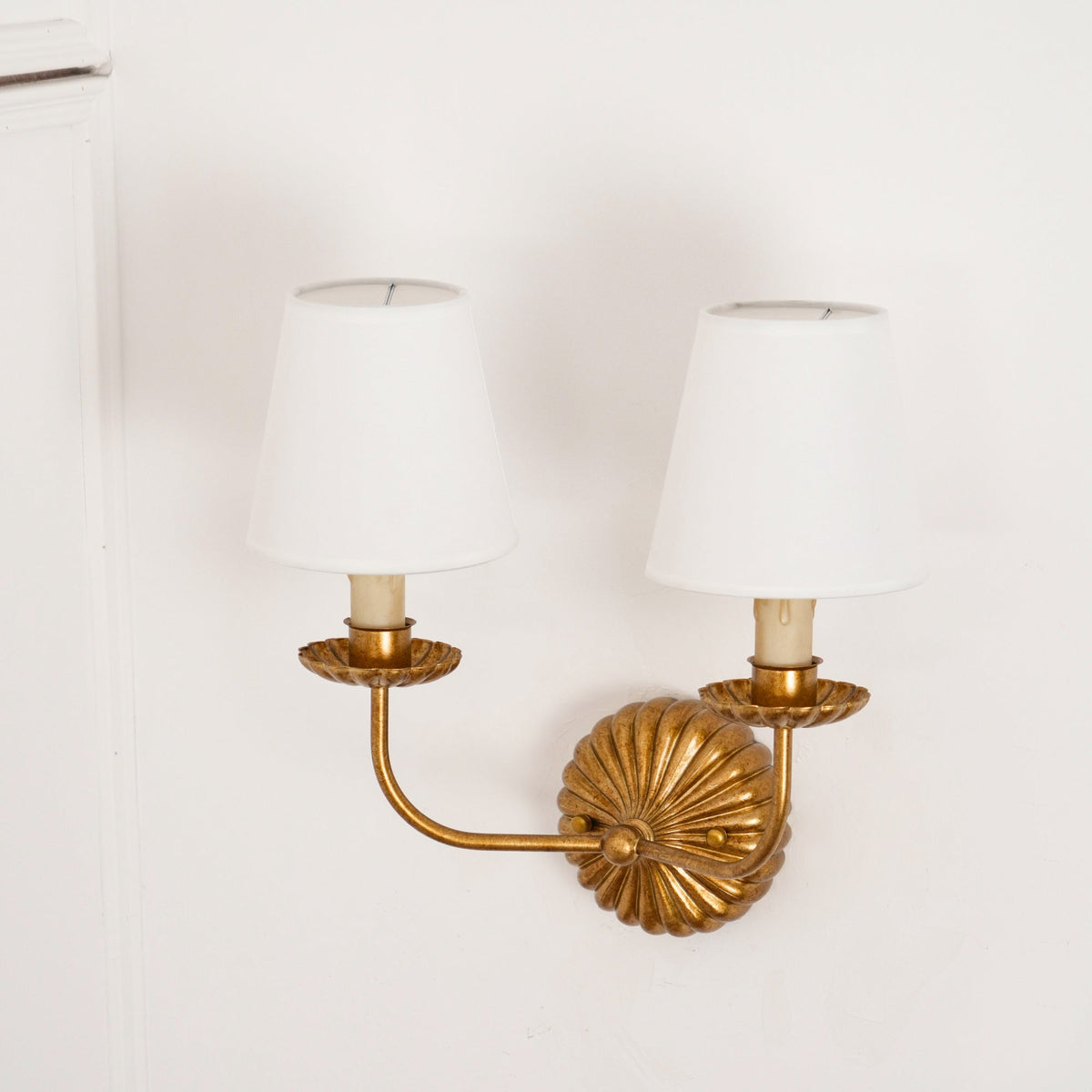 Catina Gold-Leaf Double Wall Sconce