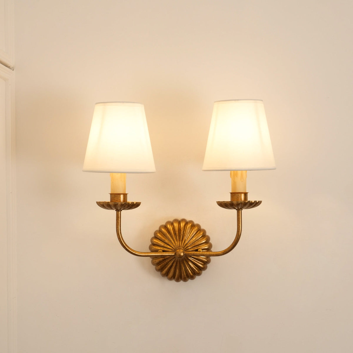 Catina Gold-Leaf Double Wall Sconce
