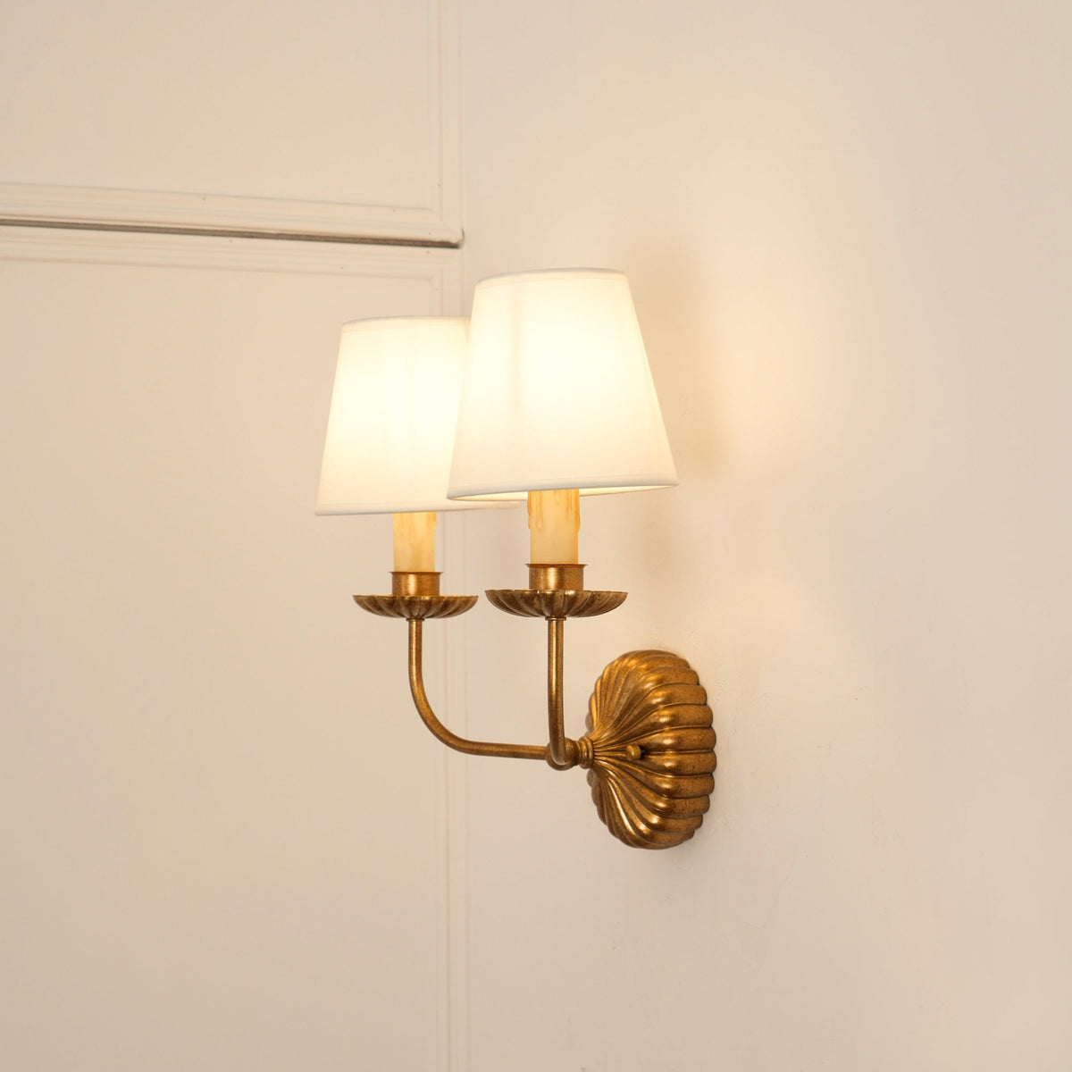 Catina Gold-Leaf Double Wall Sconce