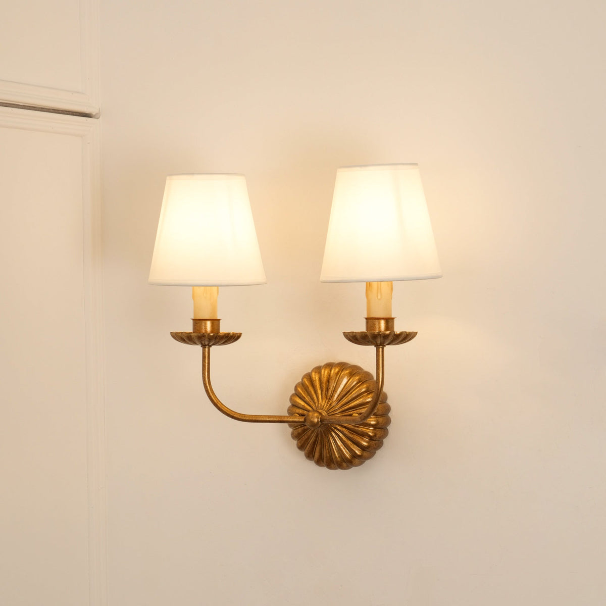 Catina Gold-Leaf Double Wall Sconce