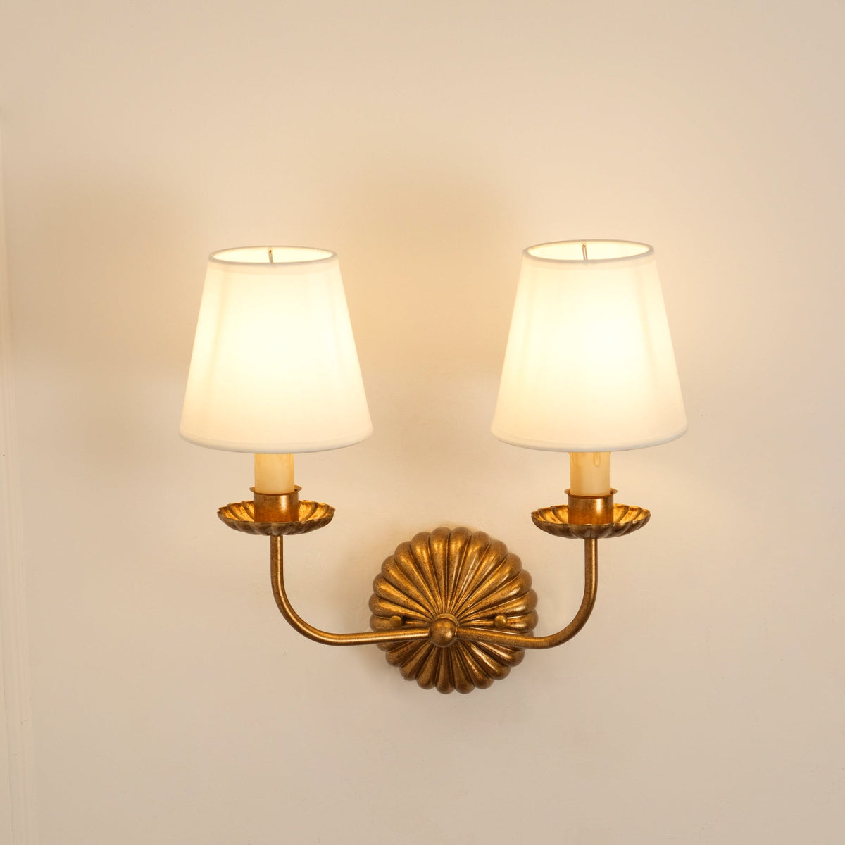 Catina Gold-Leaf Double Wall Sconce