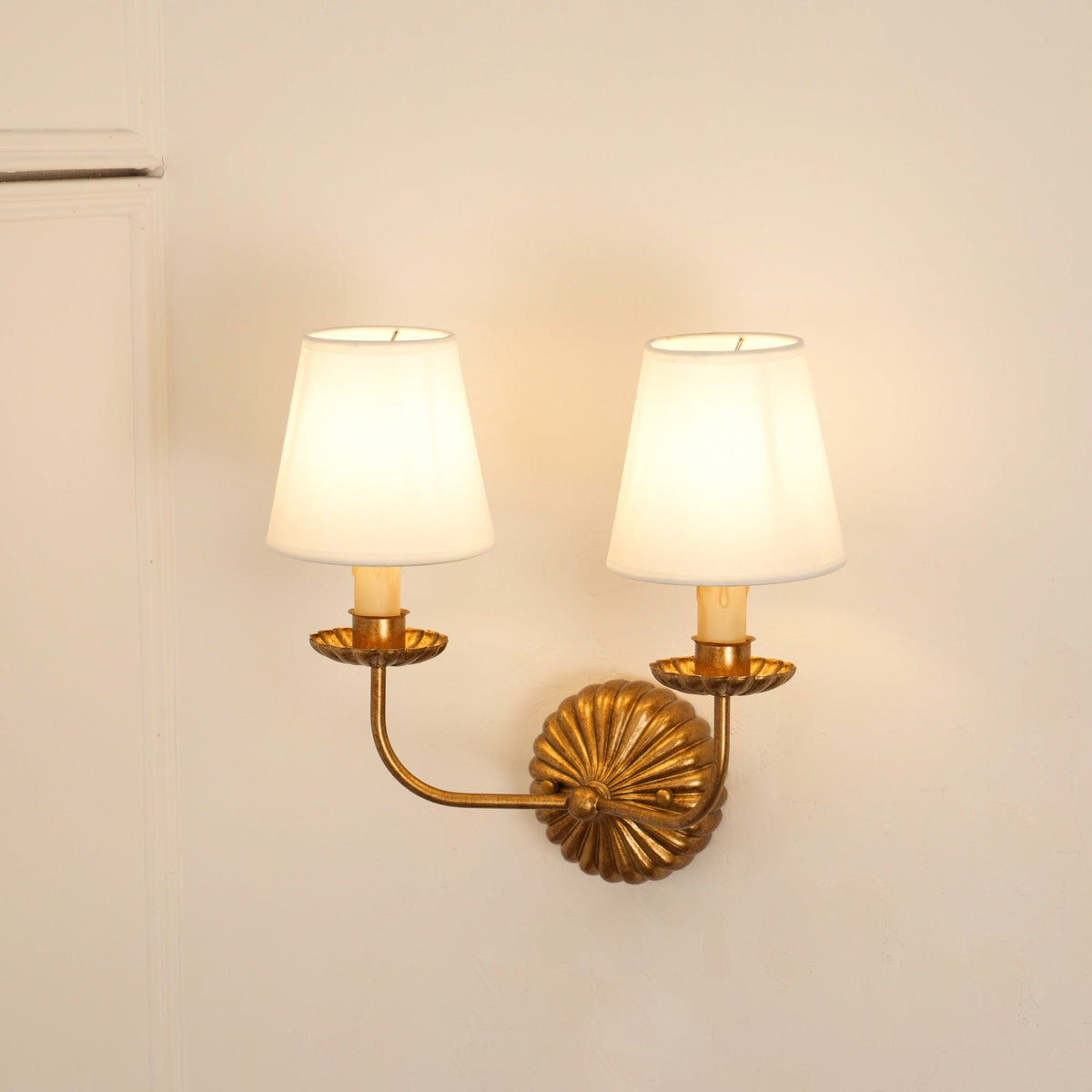 Catina Gold-Leaf Double Wall Sconce