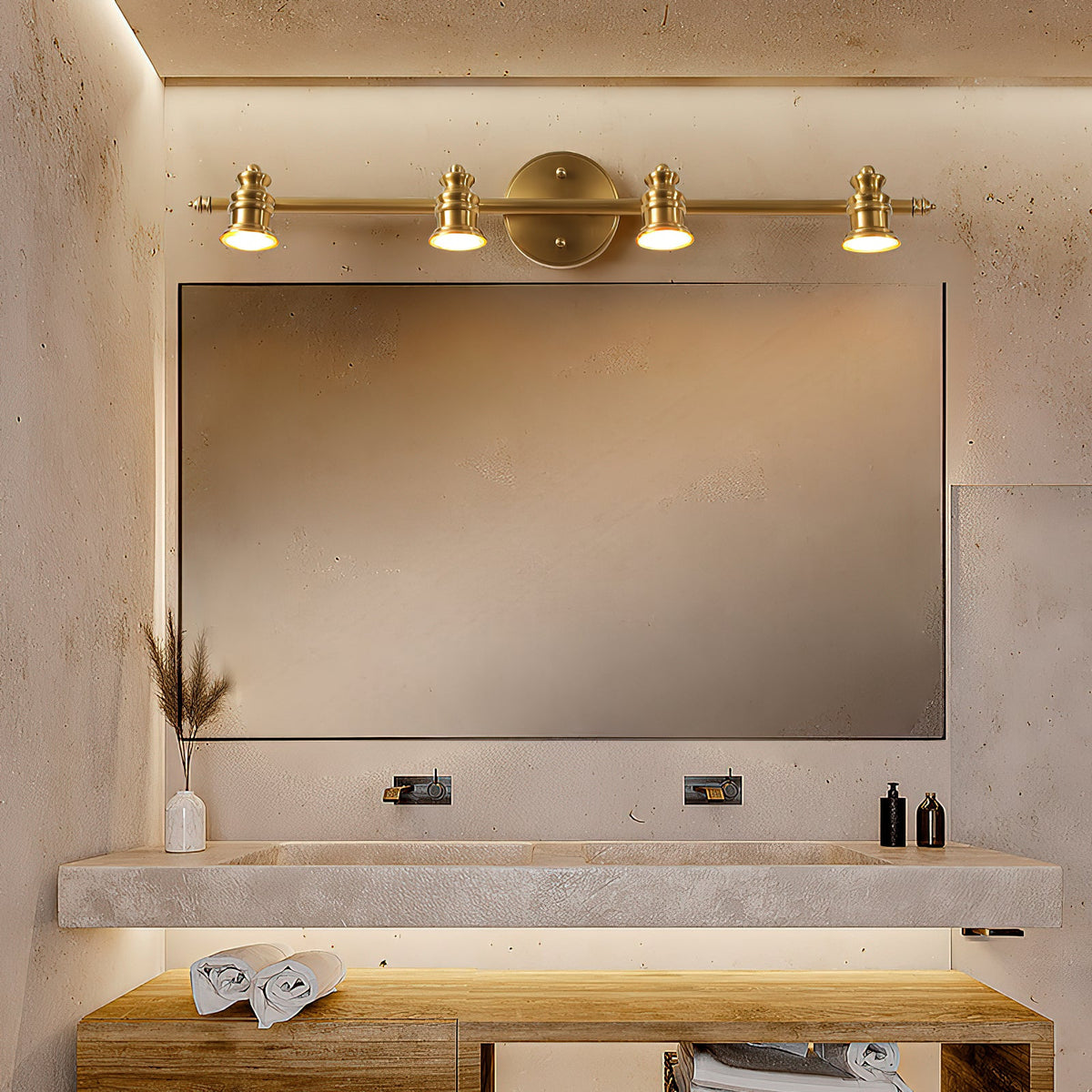 Halophane Brass Spotlight Wall Lamp