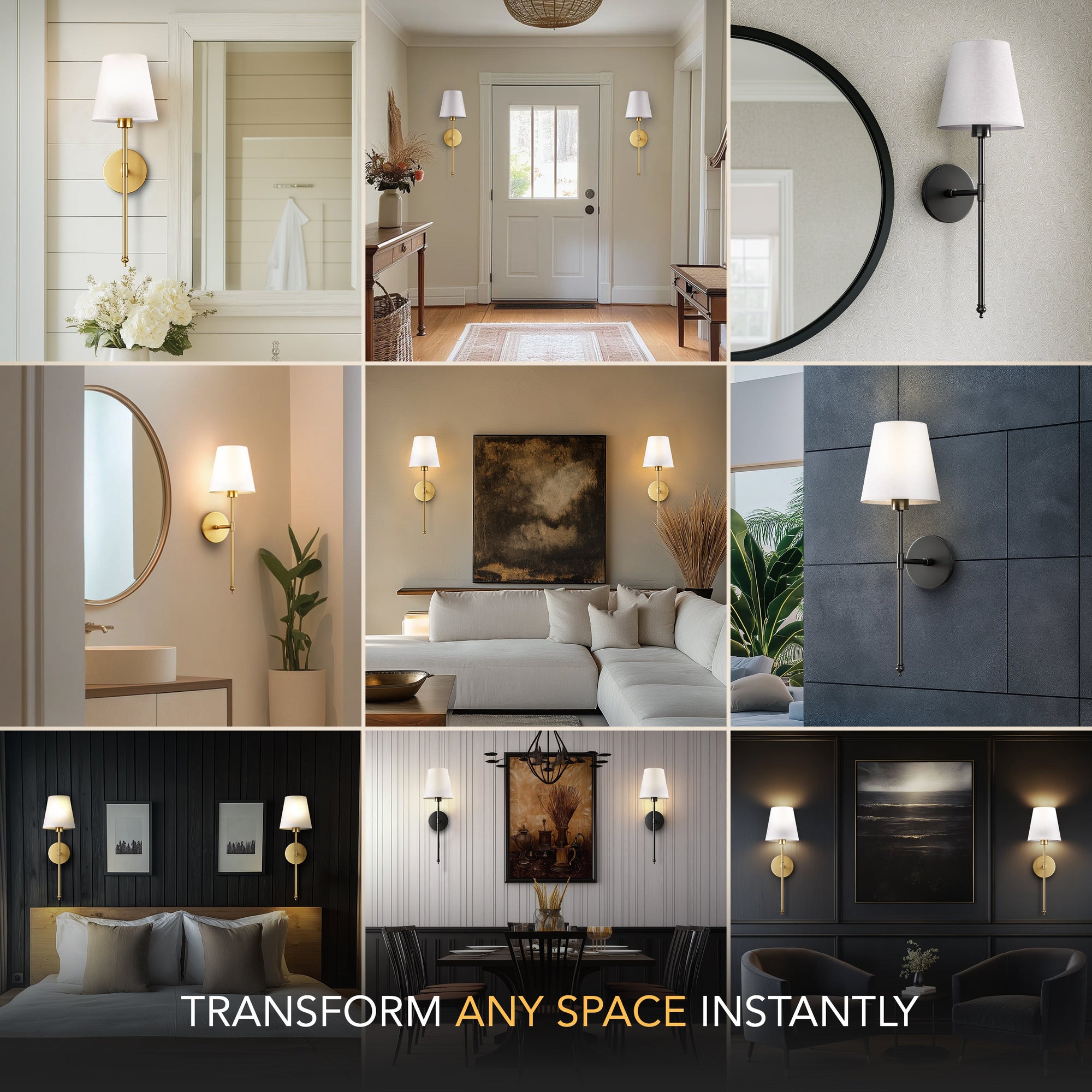 Wireless Peel and Stick Wall Sconces, Set of 2