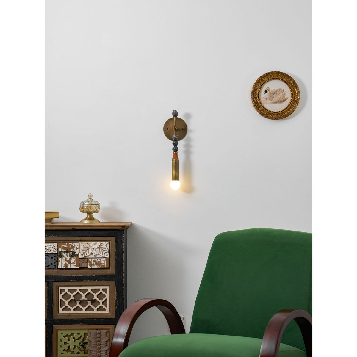 Toam Brass & Marble Wall Lamp