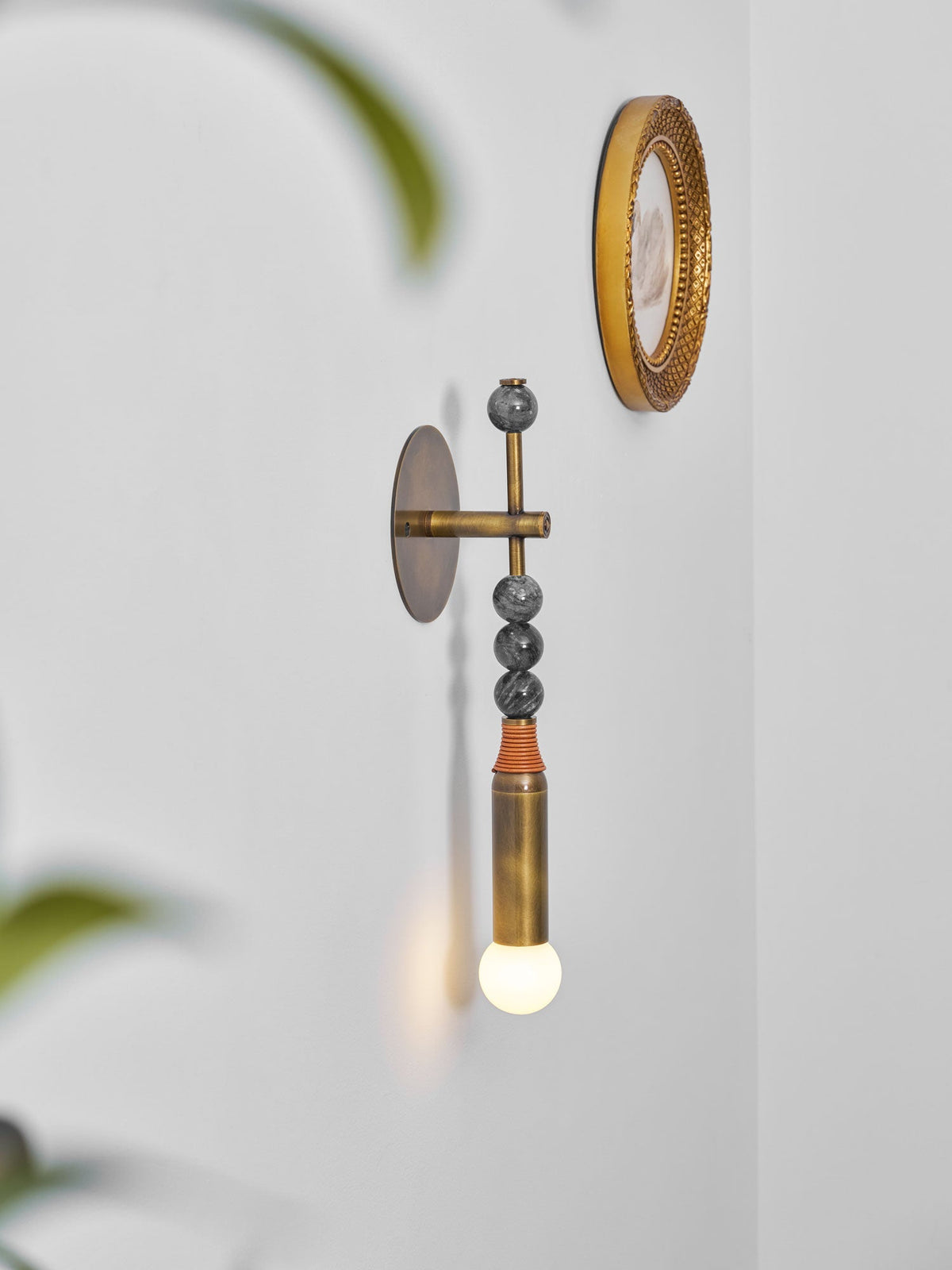 Toam Brass & Marble Wall Lamp