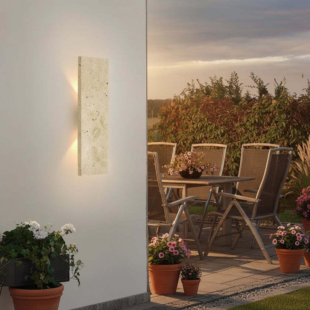 LED Outdoor Wall Sconce | Waterproof Natural Stone Light Fixture for Exterior Walls Outdoor Lighting