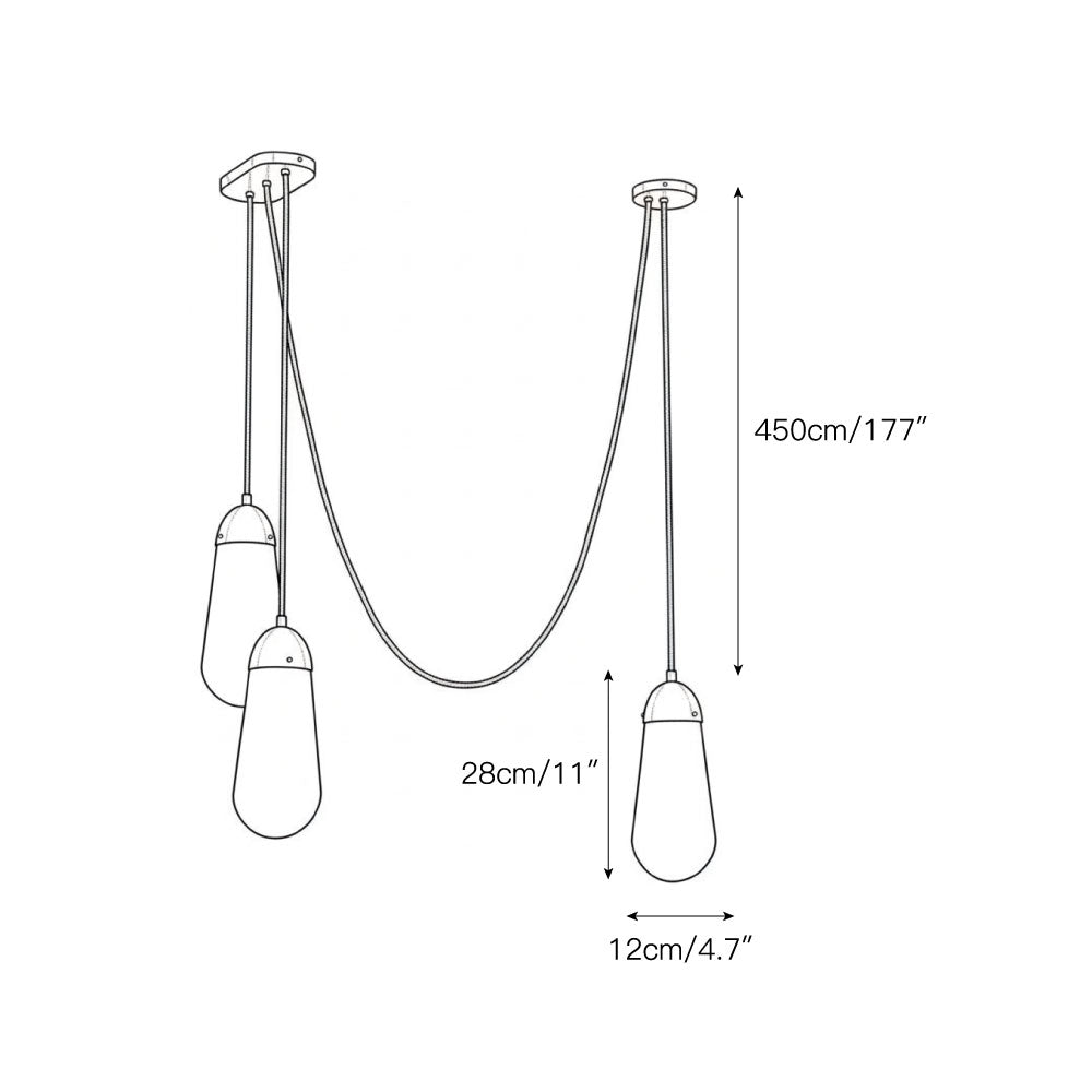 Lariat Swag-Cord Cluster Pendant