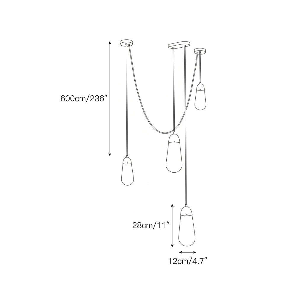 Lariat Swag-Cord Cluster Pendant
