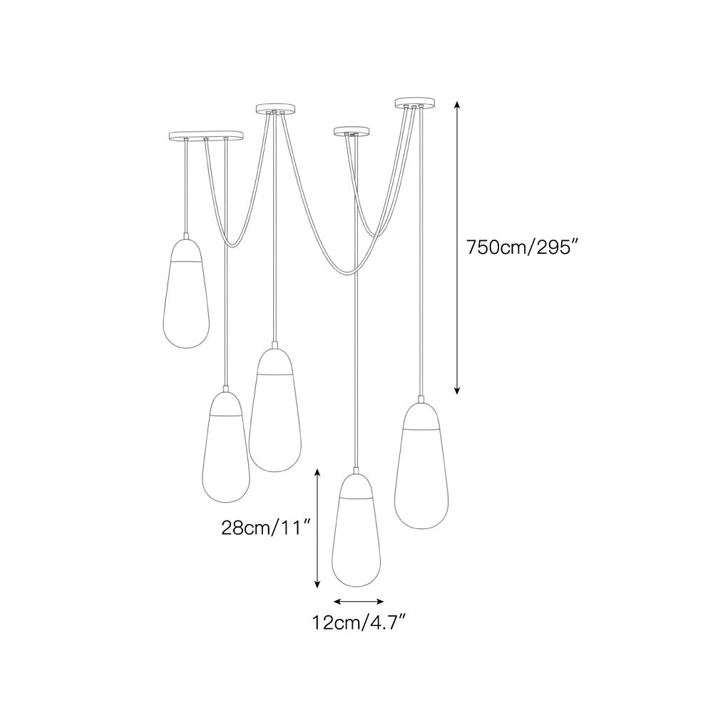 Lariat Swag-Cord Cluster Pendant