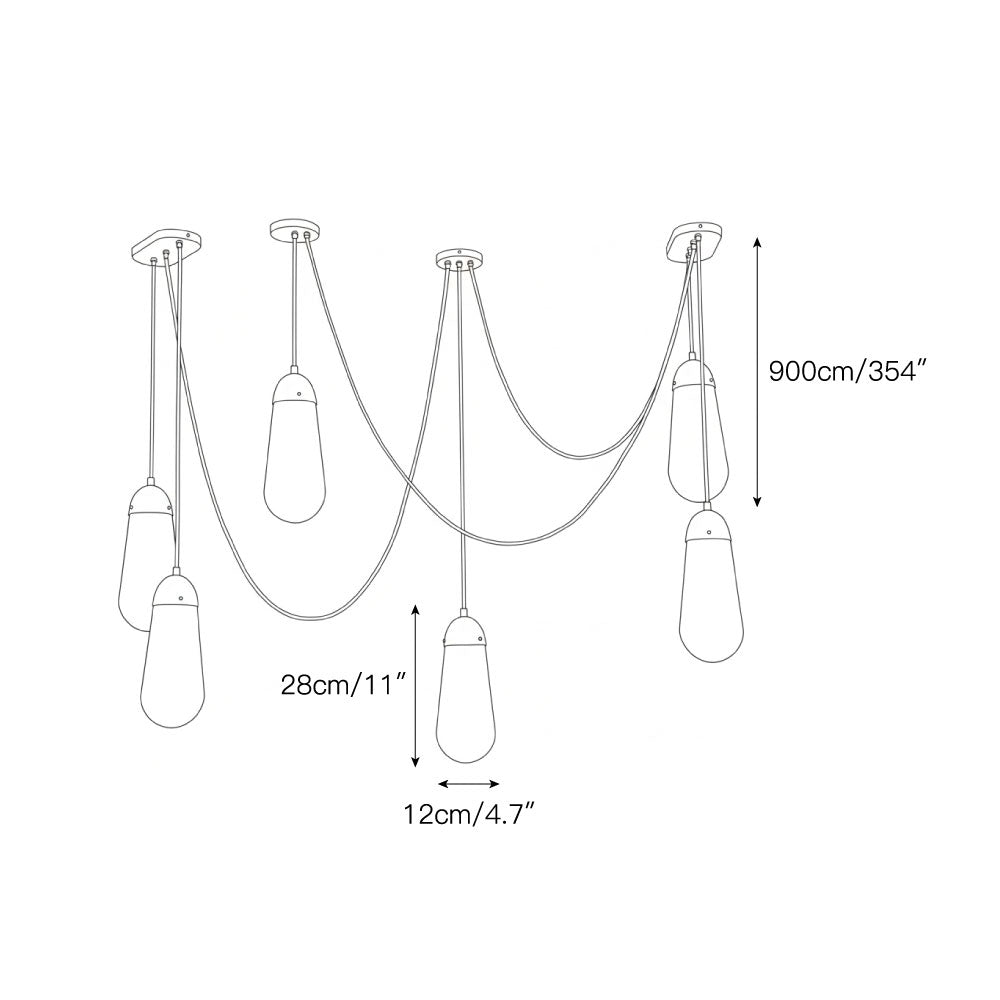Lariat Swag-Cord Cluster Pendant