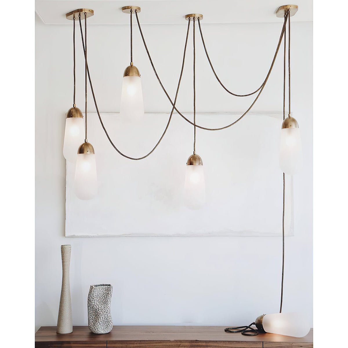 Lariat Swag-Cord Cluster Pendant