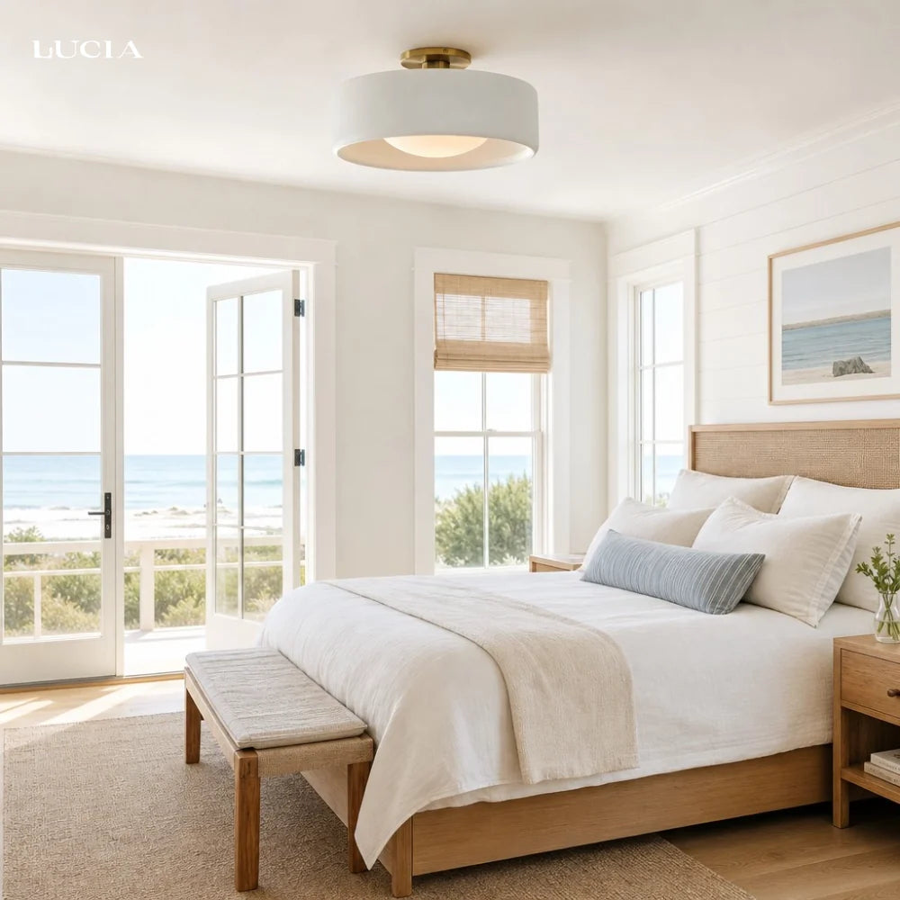Porcelain Semi Flush Mount Ceiling Light