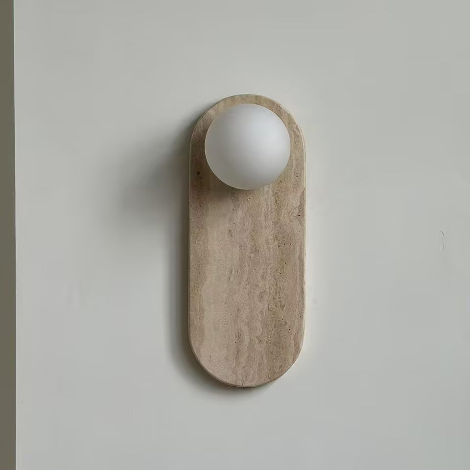 Lucie Onyx & Travertine Wall Lamp