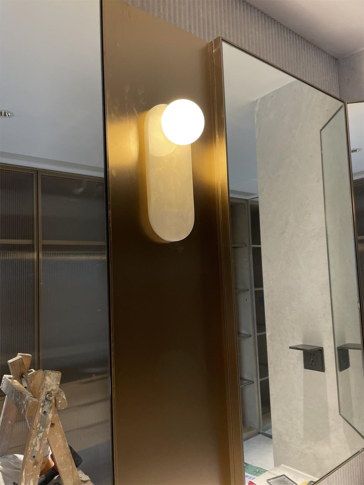 Lucie Onyx & Travertine Wall Lamp