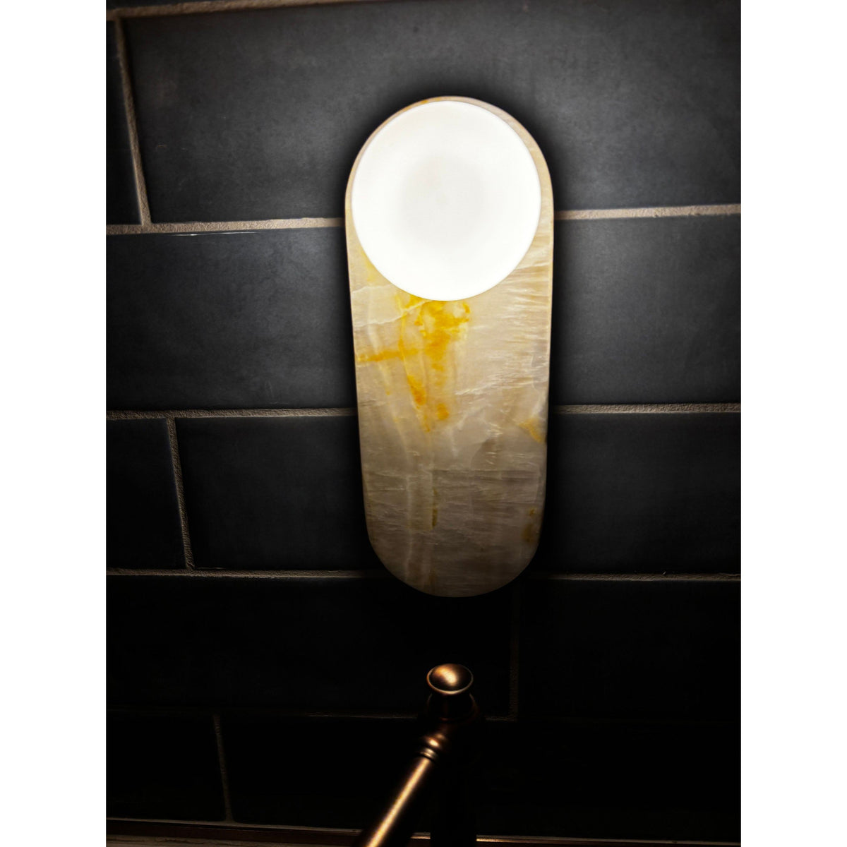 Lucie Onyx & Travertine Wall Lamp