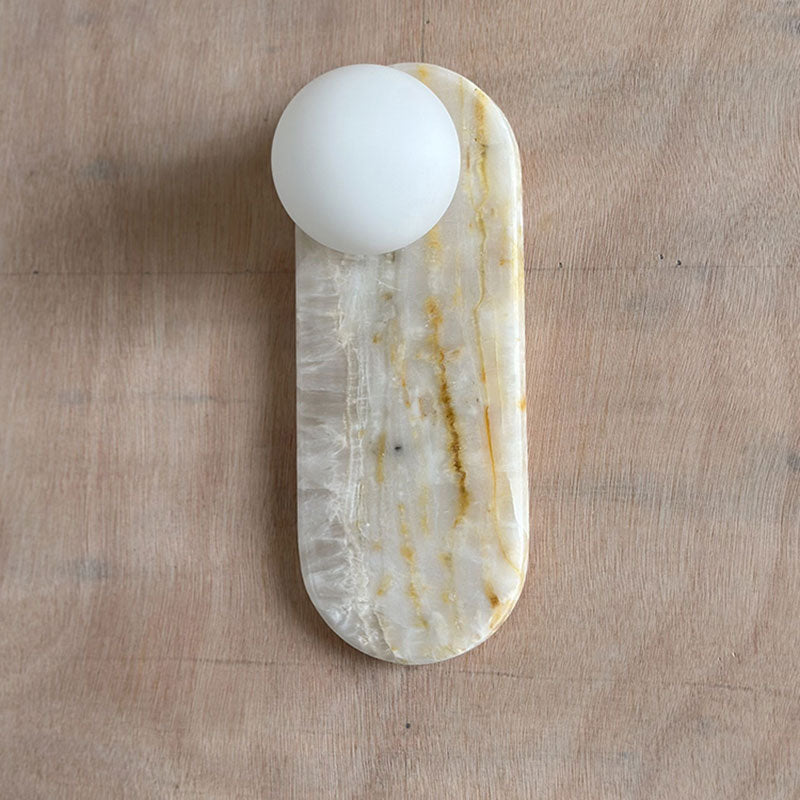Lucie Onyx & Travertine Wall Lamp