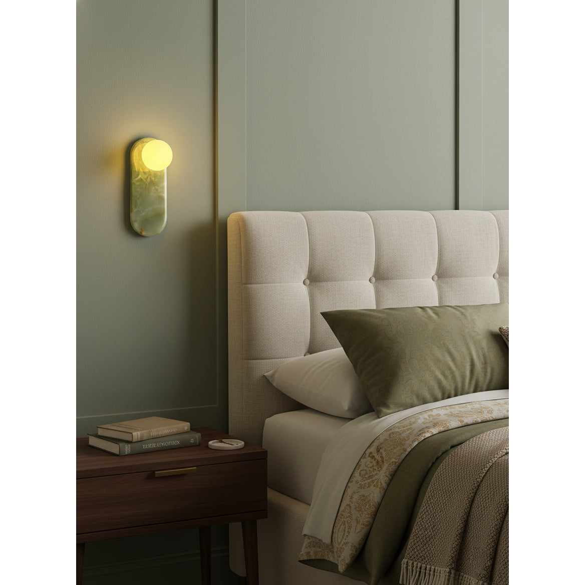 Lucie Onyx & Travertine Wall Lamp