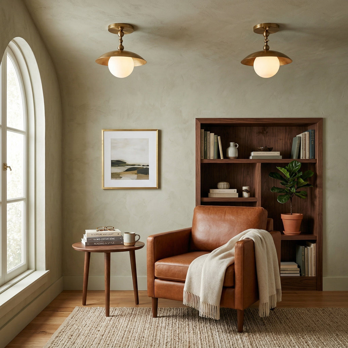 Marie Petite Brass Semi-Flush Ceiling Light