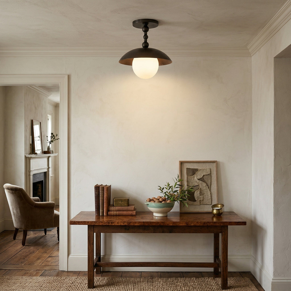 Marie Petite Brass Semi-Flush Ceiling Light