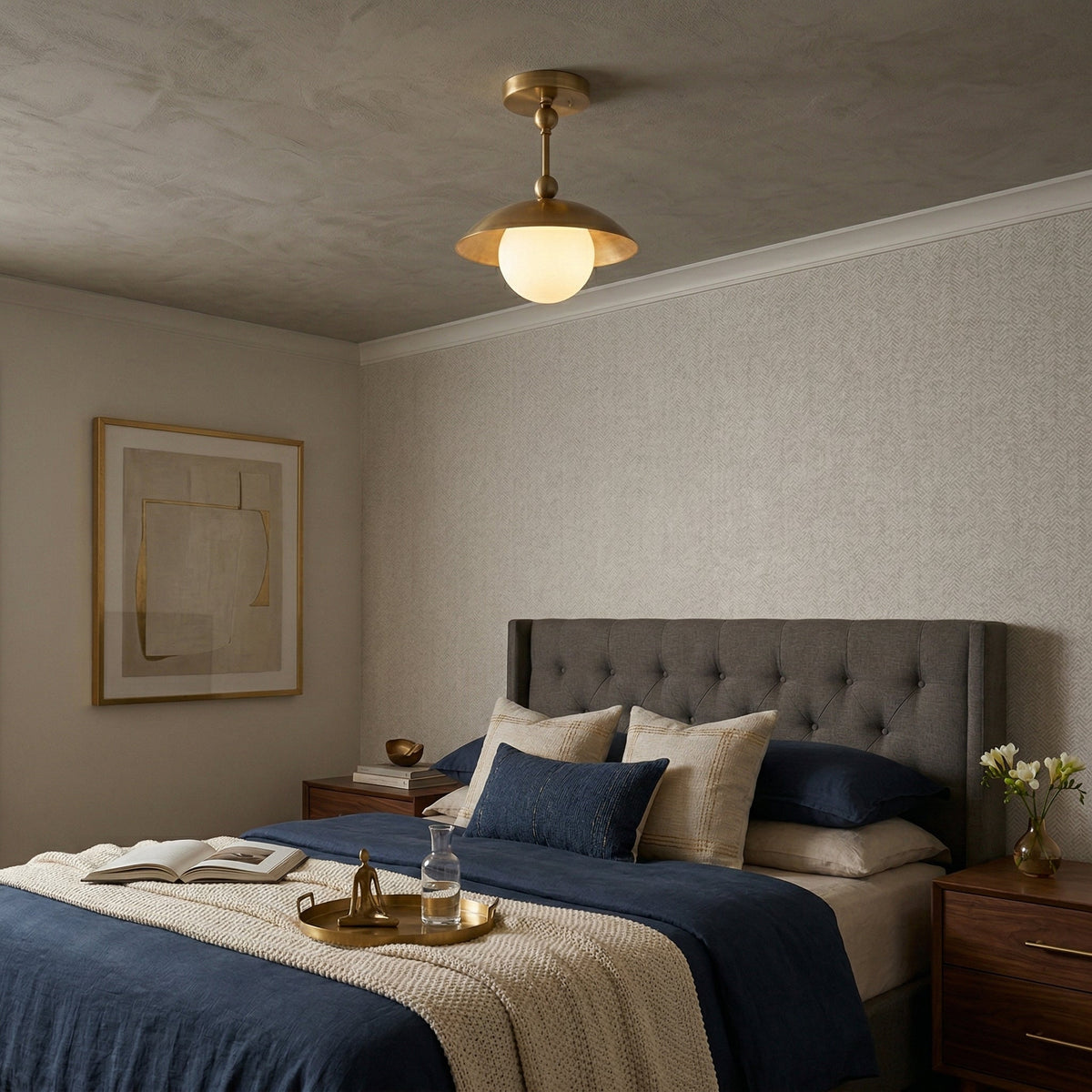 Marie Petite Brass Semi-Flush Ceiling Light