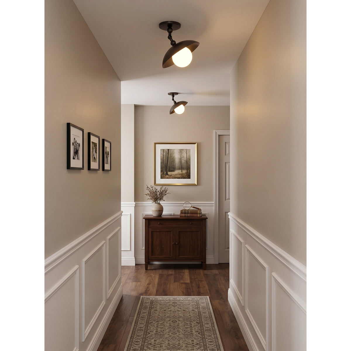 Marie Petite Brass Semi-Flush Ceiling Light
