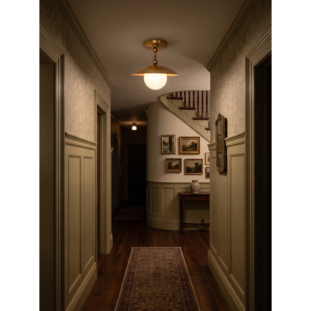 Marie Petite Brass Semi-Flush Ceiling Light