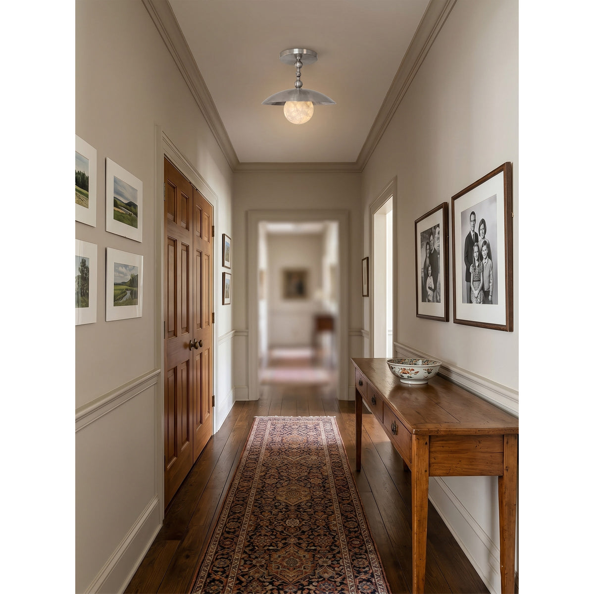 Marie Petite Brass Semi-Flush Ceiling Light