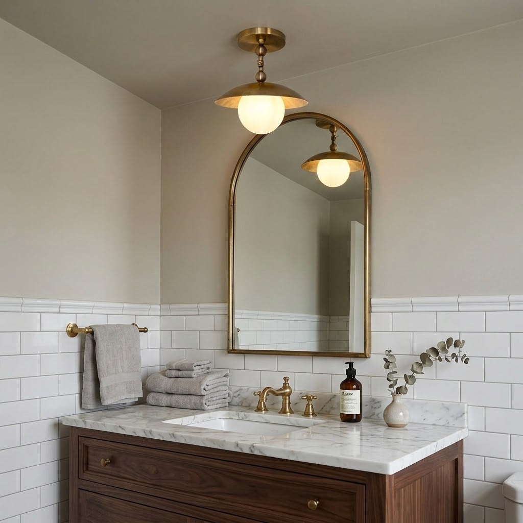 Marie Petite Brass Semi-Flush Ceiling Light