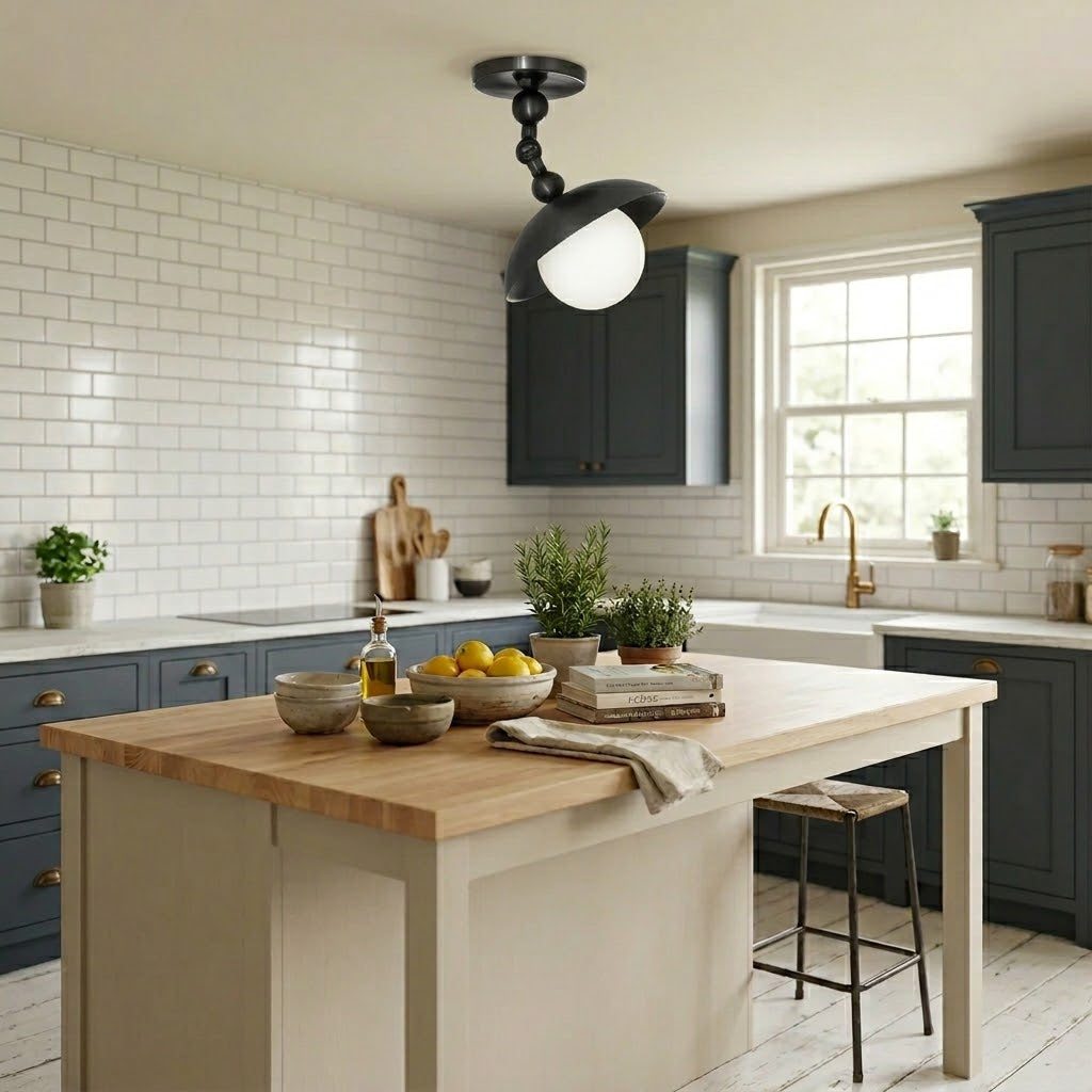 Marie Petite Brass Semi-Flush Ceiling Light