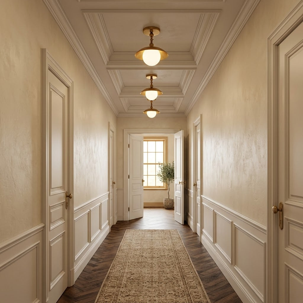 Marie Petite Brass Semi-Flush Ceiling Light