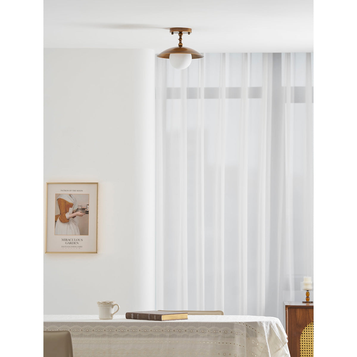 Marie Petite Brass Semi-Flush Ceiling Light