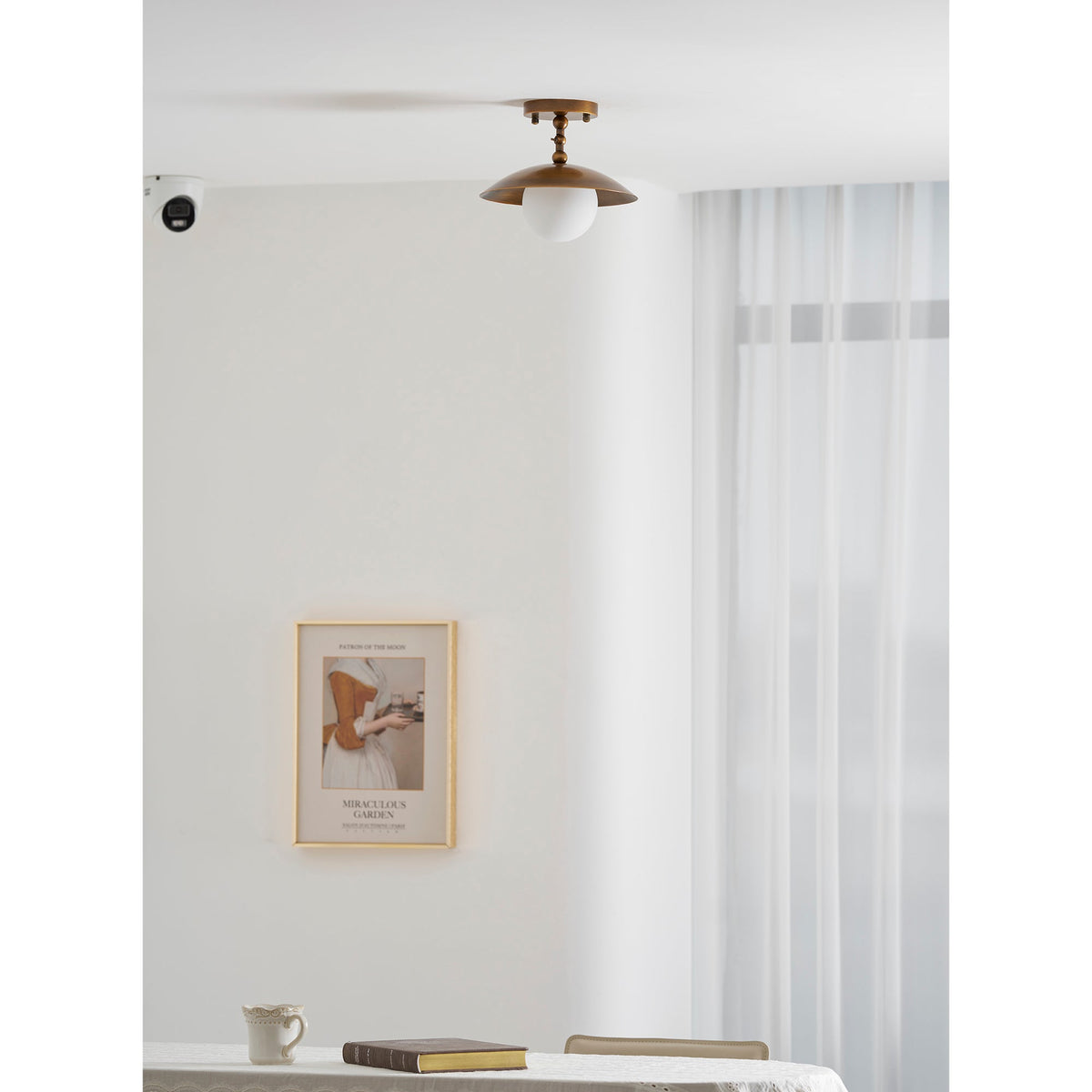 Marie Petite Brass Semi-Flush Ceiling Light