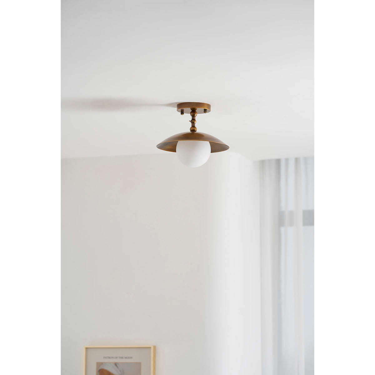 Marie Petite Brass Semi-Flush Ceiling Light