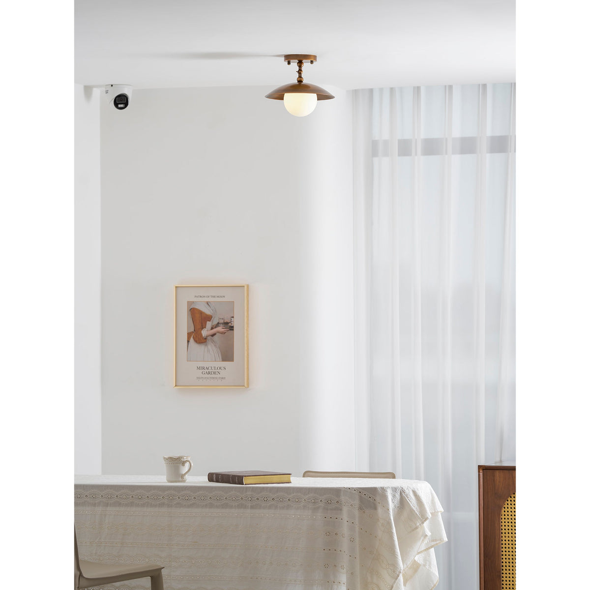Marie Petite Brass Semi-Flush Ceiling Light
