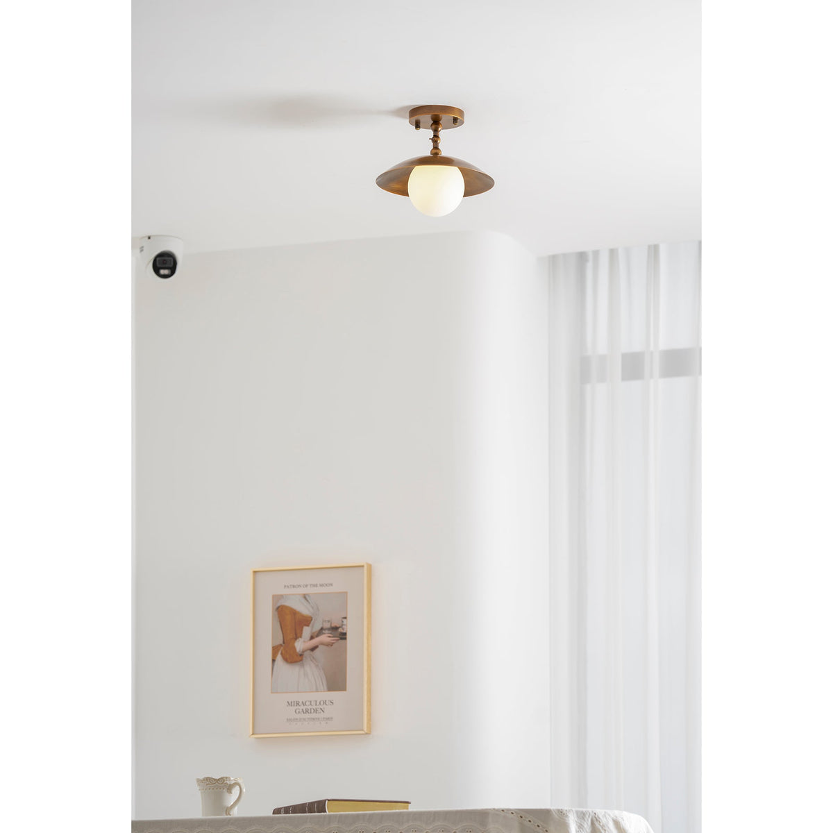 Marie Petite Brass Semi-Flush Ceiling Light