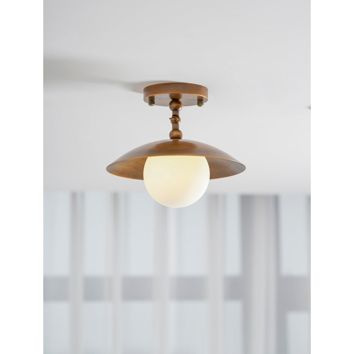 Marie Petite Brass Semi-Flush Ceiling Light