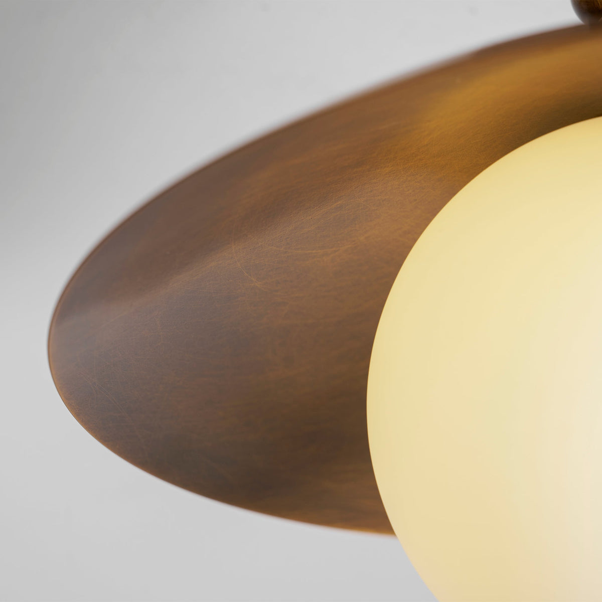 Marie Petite Brass Semi-Flush Ceiling Light