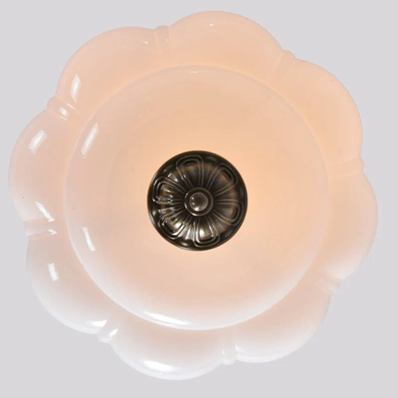 Lumi Milk Glass Pumpkin Ceiling Light, 3-Light