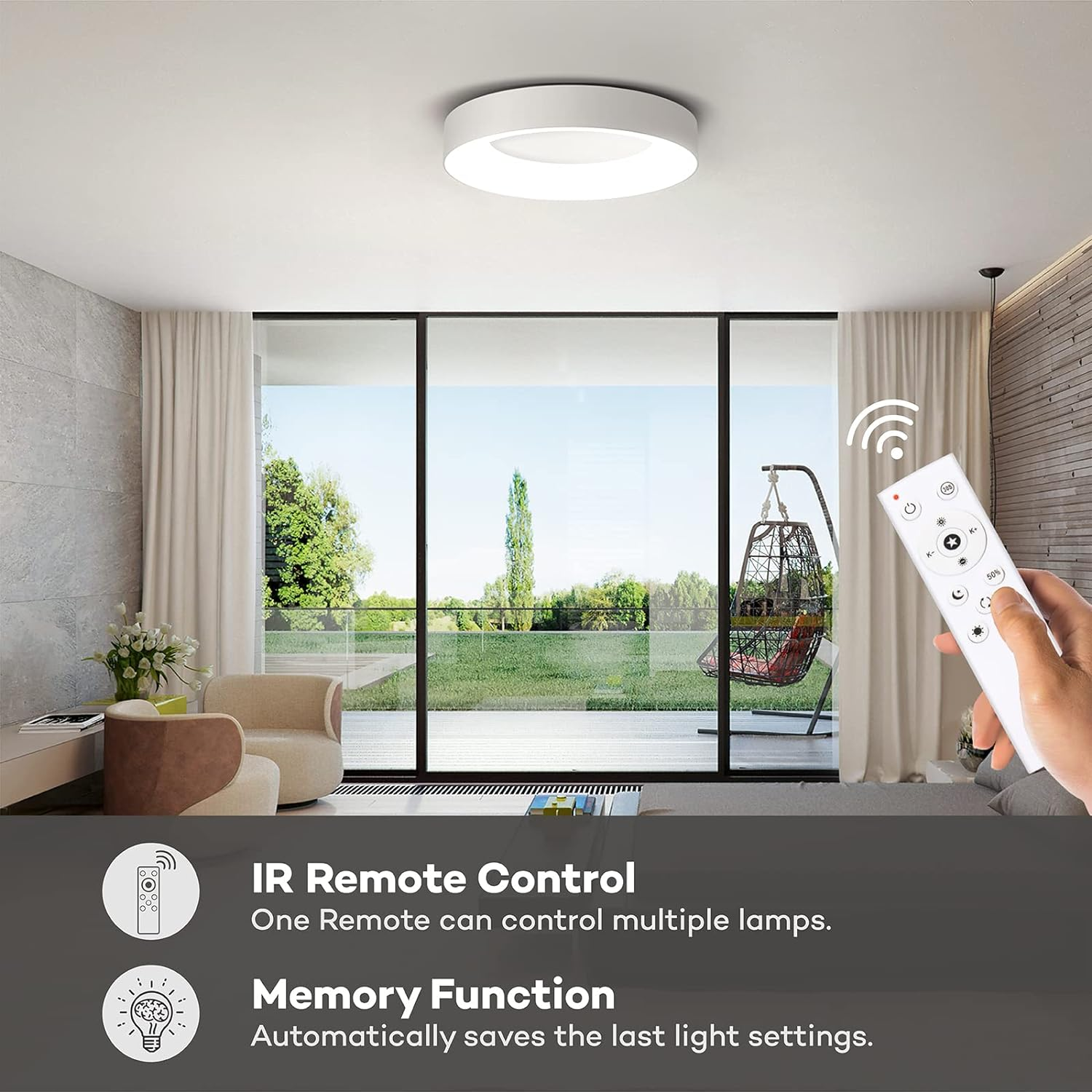 Modern LED Flush Mount Ceiling Light - Energy-Efficient Minimalist Design Ceiling Lights