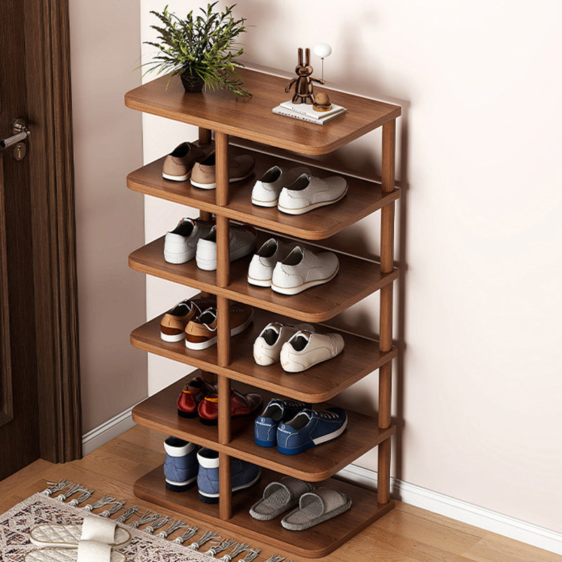 Modern Minimalist Shoe Rack - 6/7 Tier PVC & Wood Shoe Organizer Shoe Storage