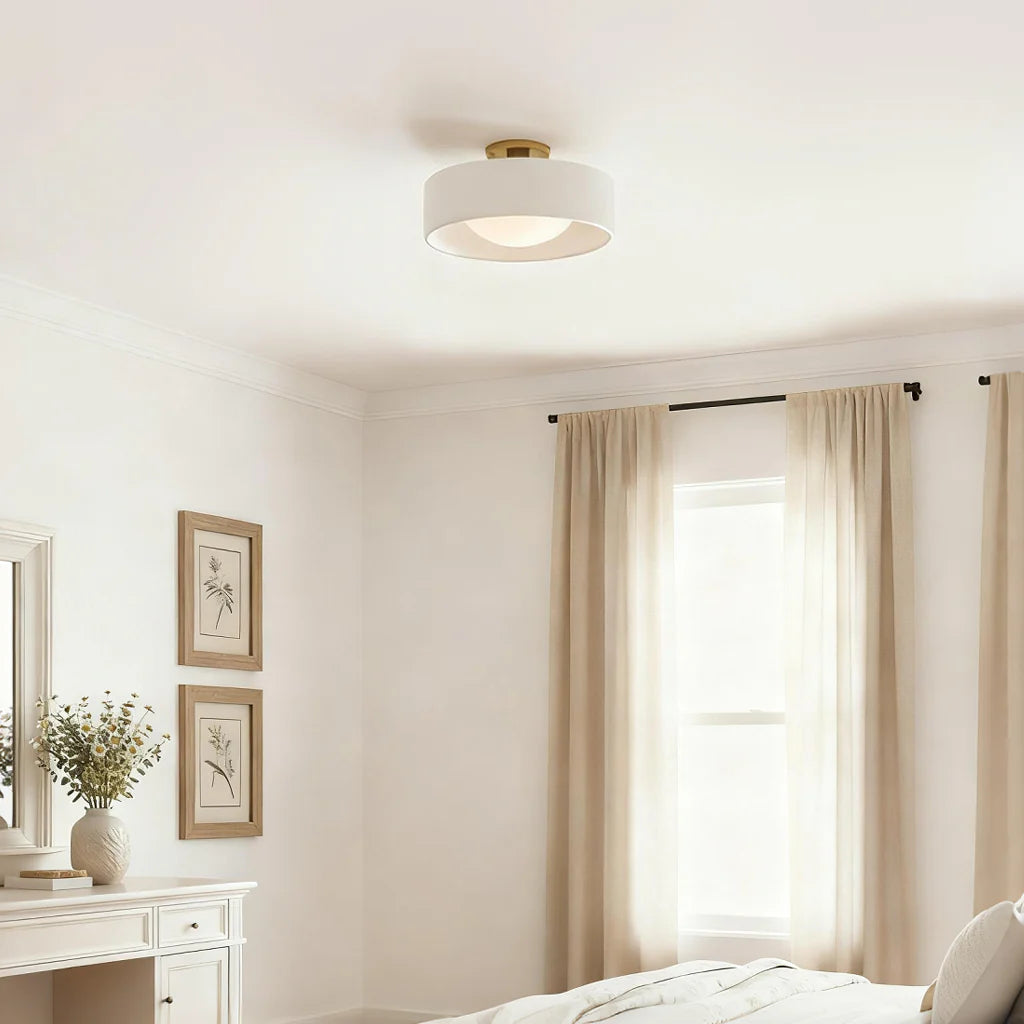 Porcelain Semi Flush Mount Ceiling Light