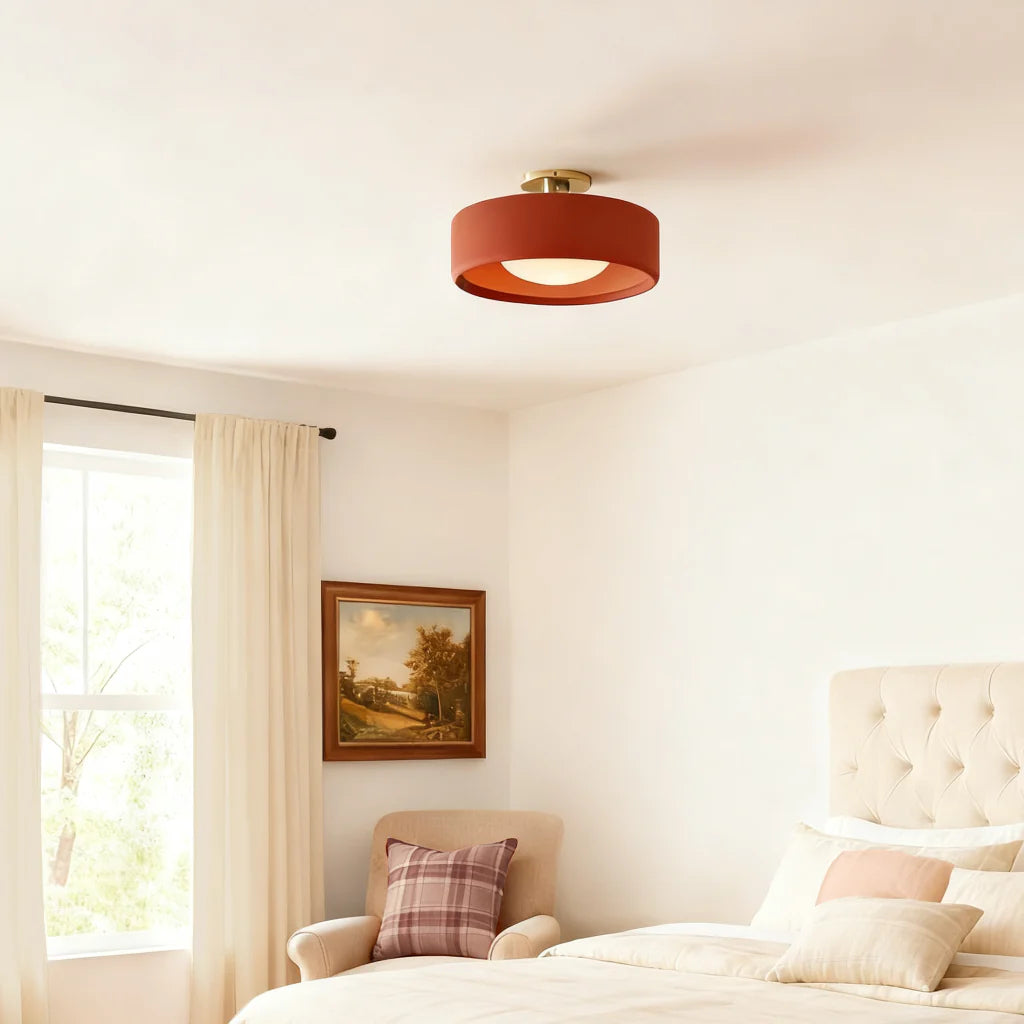 Porcelain Semi Flush Mount Ceiling Light