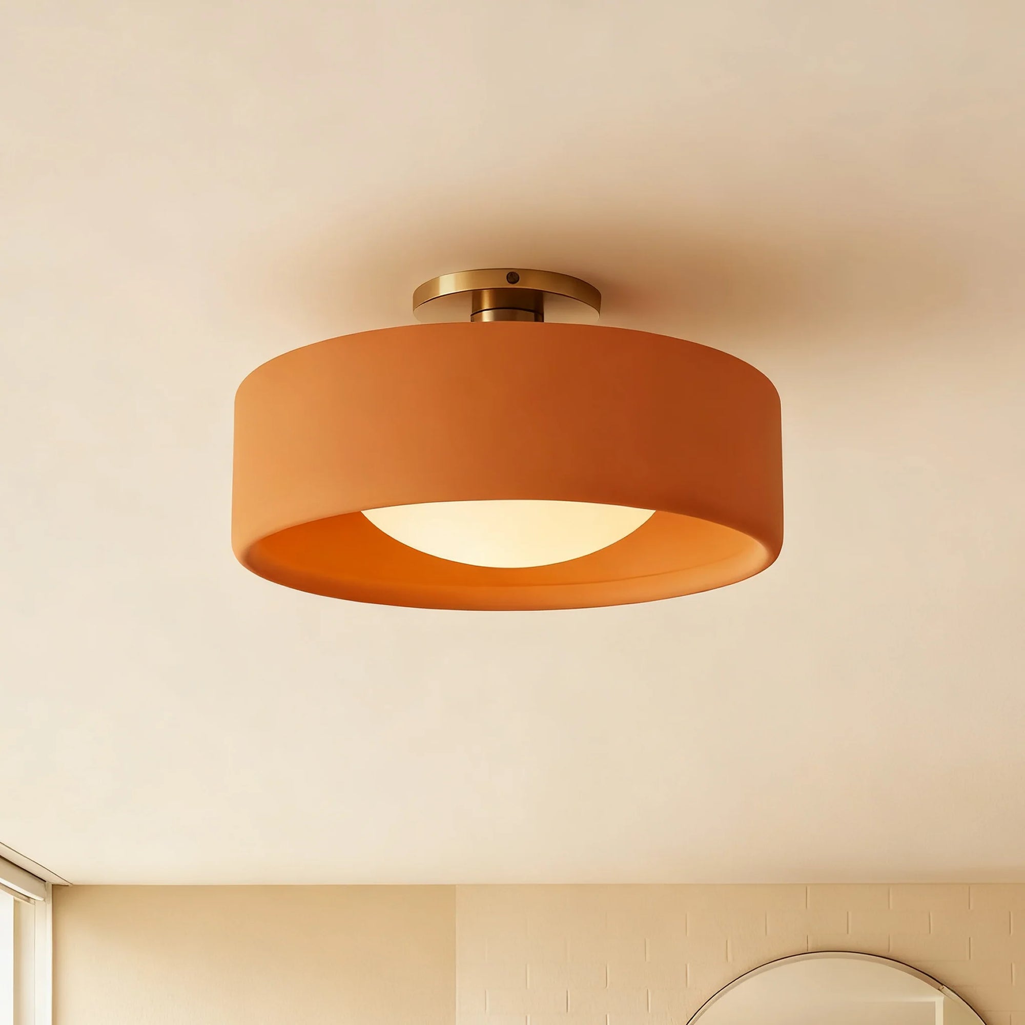 Porcelain Semi Flush Mount Ceiling Light