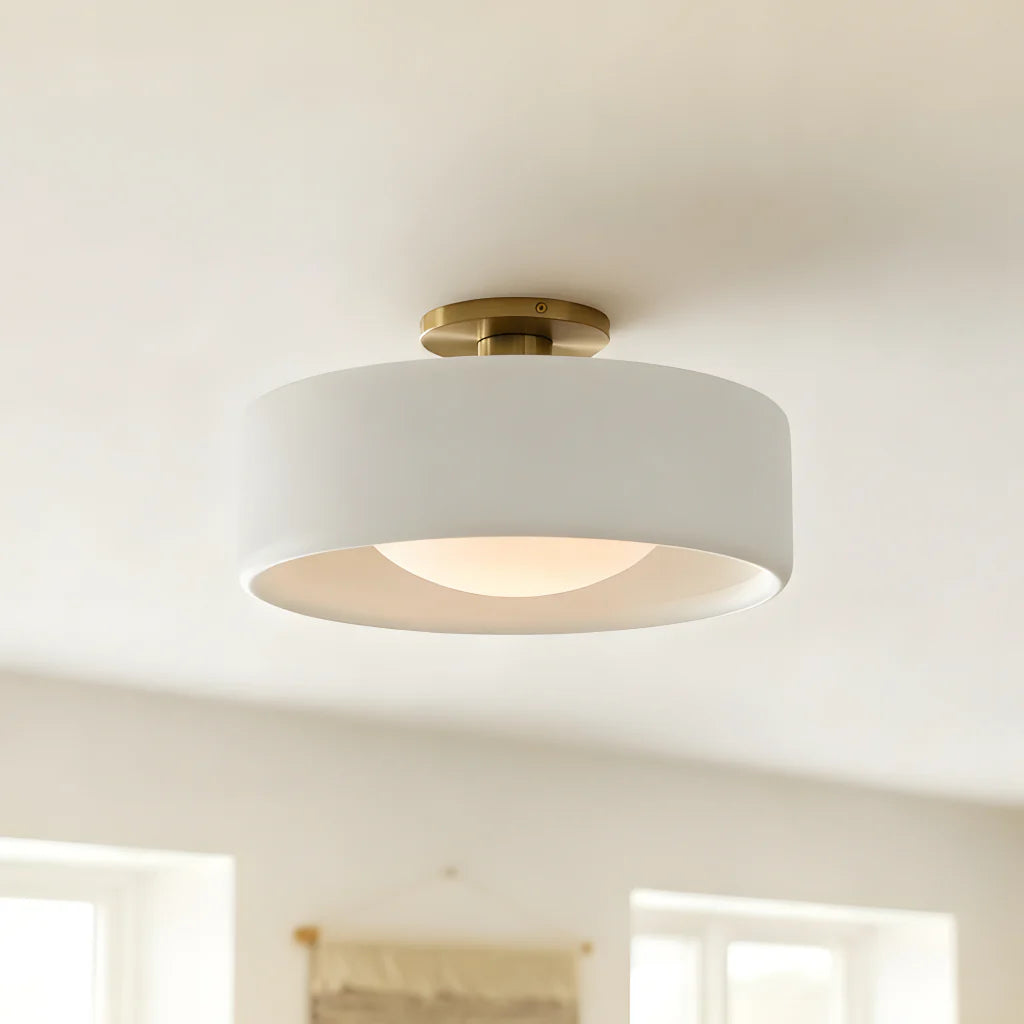 Porcelain Semi Flush Mount Ceiling Light