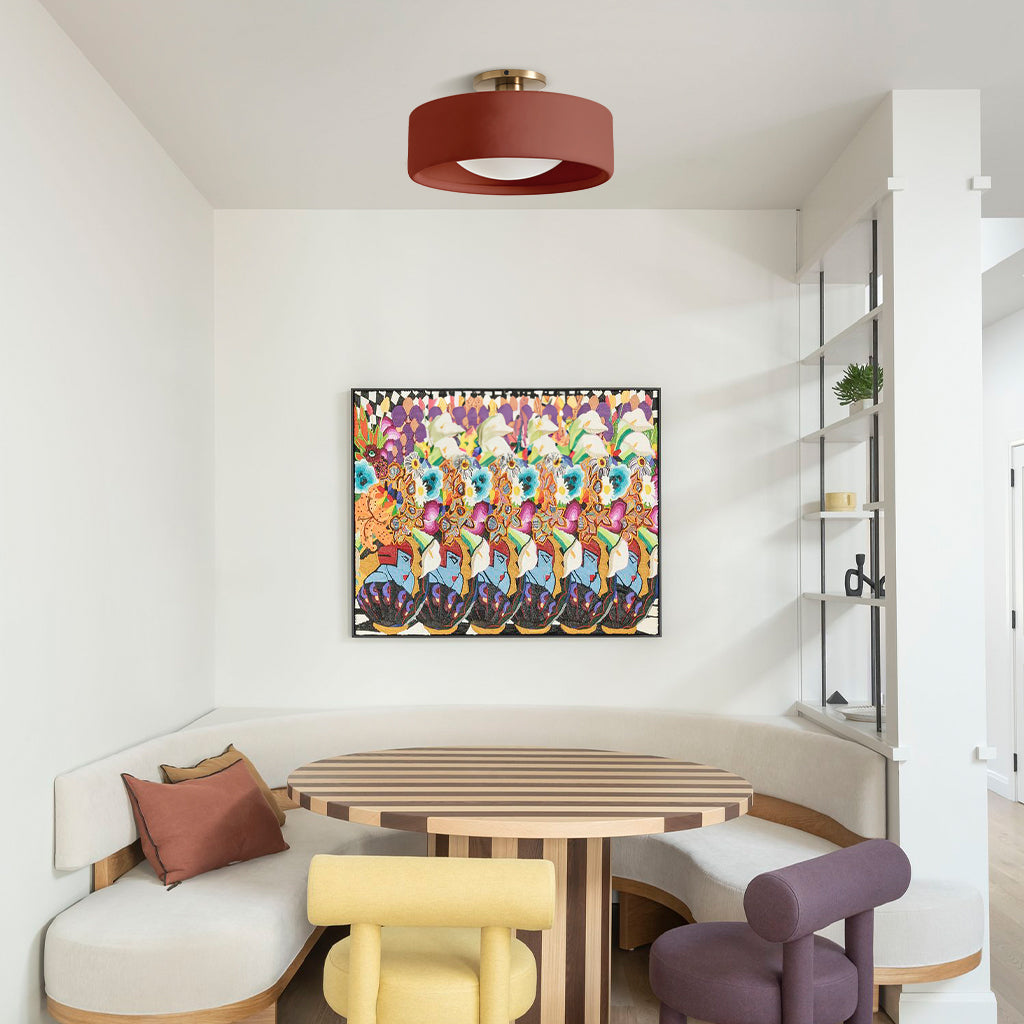 Porcelain Semi Flush Mount Ceiling Light