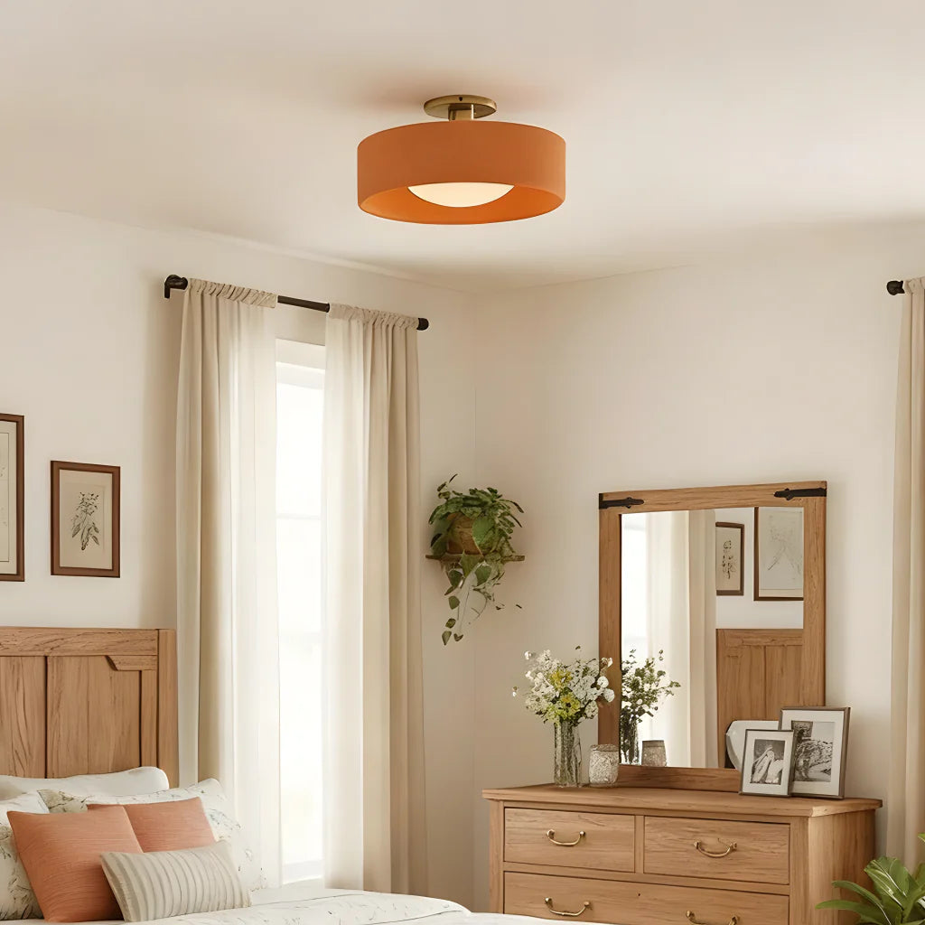 Porcelain Semi Flush Mount Ceiling Light