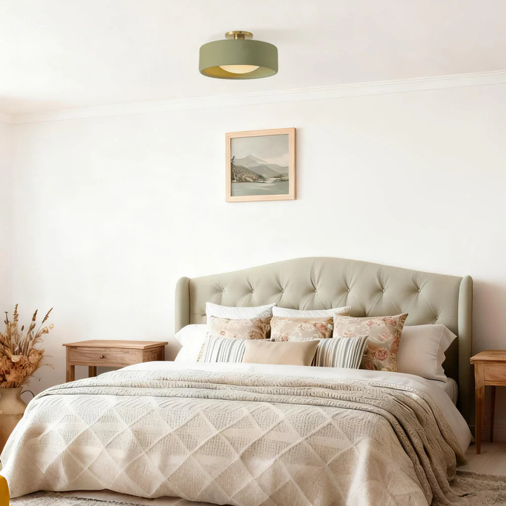 Porcelain Semi Flush Mount Ceiling Light