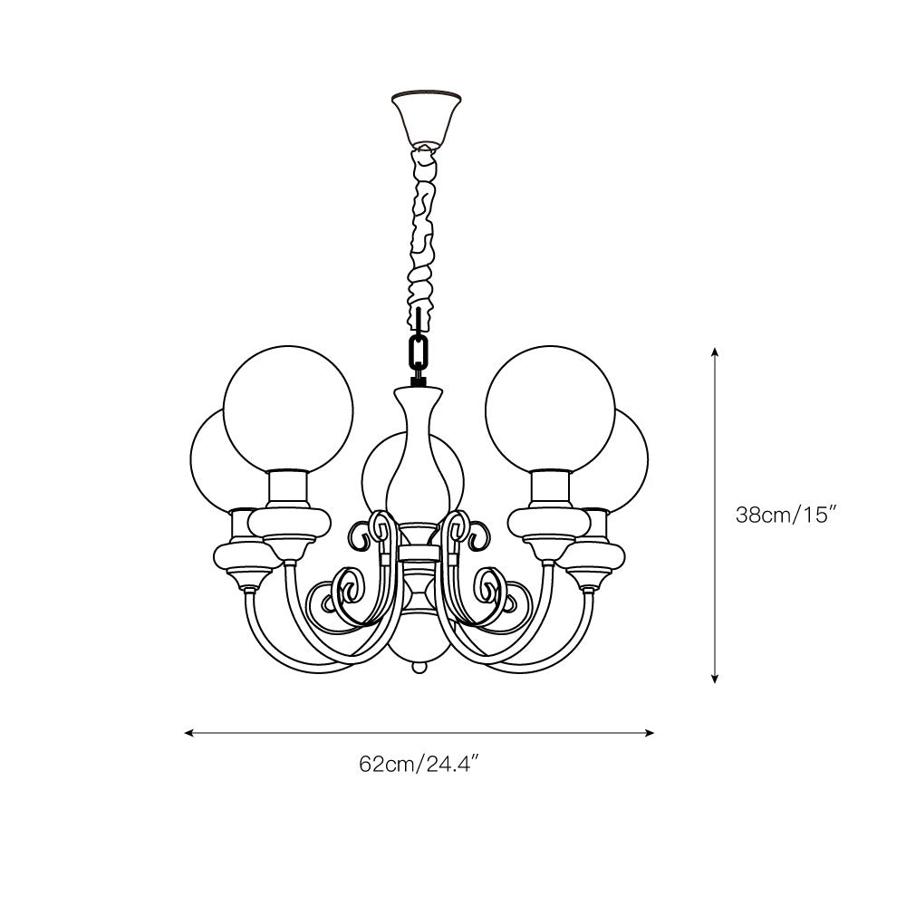 Onyx Iron & Glass Globe Chandelier